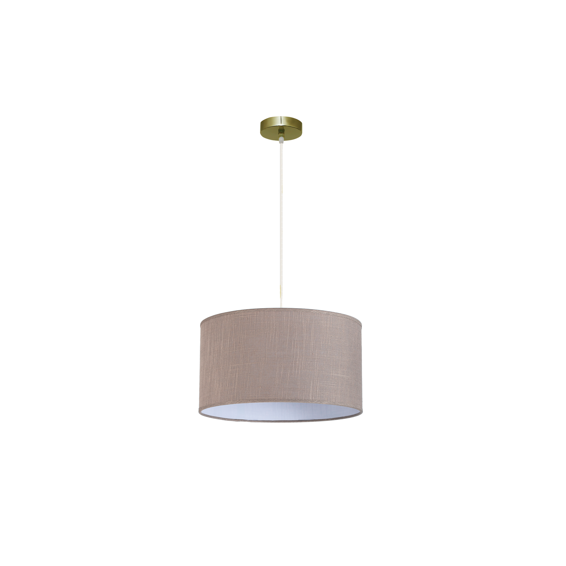 Lámpara colgante Happy 1xE27 de Abrila en cuero gris, diseño moderno rústico vintage de 40x40 cm para iluminación interior y decoración doméstica en metal y textil