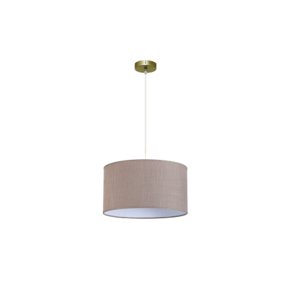 Lámpara colgante Happy 1xE27 de Abrila en cuero gris, diseño moderno rústico vintage de 40x40 cm para iluminación interior y decoración doméstica en metal y textil