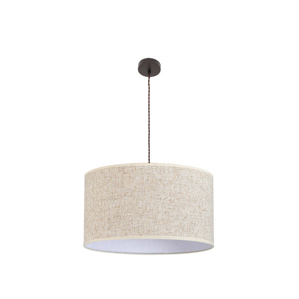 Colgante Happy 3xE27 Marrón/Beige 60cm Abrila, lámpara colgante moderna vintage rústica de metal y textil para decoración interior doméstica