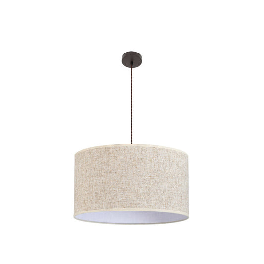 Colgante Happy 3xE27 Marrón/Beige 60cm Abrila, lámpara colgante moderna vintage rústica de metal y textil para decoración interior doméstica