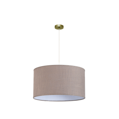 Lámpara colgante Happy 3xE27 de Abrila en cuero y gris, diseño moderno vintage con metal y textil para decoración de interiores domésticos