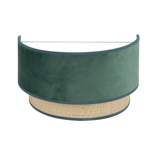 Aplique de pared Reyes de Abrila, modelo 1xE27 en tonos natural y verde, dimensiones 17x30x16 cm, iluminación moderna de metal y textil para decoración interior doméstica, código 177461006