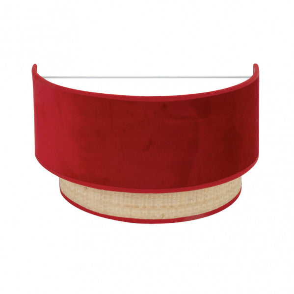 Aplique de pared Reyes Natural/Rojo 17x30x16 cm Abrila 177461007, lámpara moderna de metal y textil para decoración interior doméstica en estilo contemporáneo