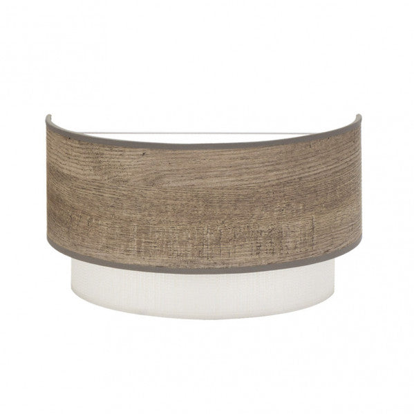 Aplique de pared moderno Myriam en madera gris, 17x30x16 cm, con materiales de metal y textil, ideal para decoración interior doméstica, modelo Abrila 177661083