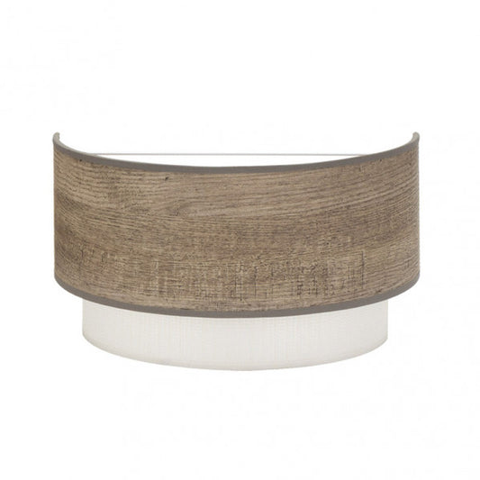 Aplique de pared moderno Myriam en madera gris, 17x30x16 cm, con materiales de metal y textil, ideal para decoración interior doméstica, modelo Abrila 177661083