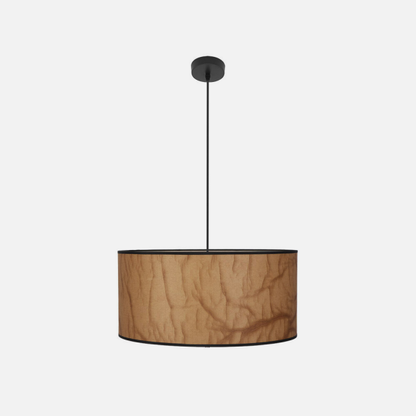 Lámpara colgante Tapirio de Abrila en acabado pergamino y negro, diseño clásico vintage de 50 cm con 2 casquillos E27 para iluminación doméstica difusa, ideal para decoración interior en metal y textil, modelo 178495002.