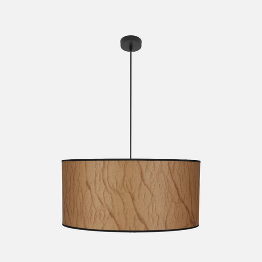 Colgante Tapiro 3xE27 en pergamino y negro de 60 cm, lámpara colgante clásica vintage de Abrila para iluminación doméstica e interiores, diseño en metal textil modelo 178496002