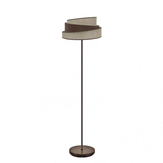 Pie de salón Hara marrón de 162 cm de Abrila, lámpara de pie moderna en metal y textil para iluminación ambiente en decoración interior doméstica, modelo 179841002 con diseño HARA en tono marrón.