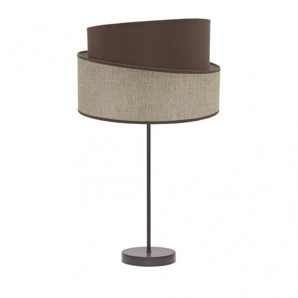 Lámpara de sobremesa Hara Alto en marrón de Abrila, diseño moderno con base de metal textil y luz difusa E27 para iluminación doméstica y decoración interior, modelo 179871102.