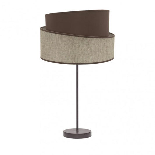Lámpara de sobremesa Hara Alto en marrón de Abrila, diseño moderno con base de metal textil y luz difusa E27 para iluminación doméstica y decoración interior, modelo 179871102.