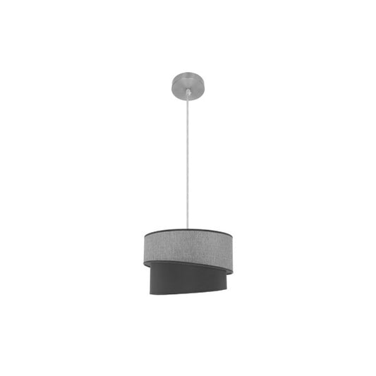 Colgante Hara de Abrila en níquel gris, lámpara colgante moderna de 35 cm para iluminación interior y decoración doméstica, diseño textil-metal estilo contemporáneo AI2.