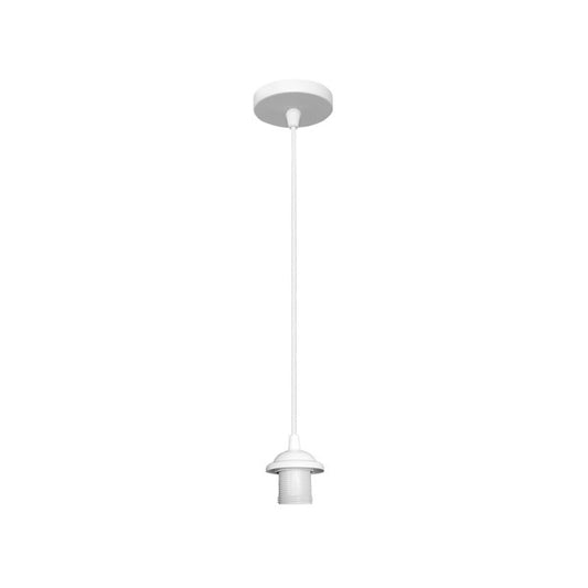 Armazón colgante disco blanco 1xE27 de Abrila modelo 180091001, accesorio luminario de metal para decoración interior doméstica, diseño moderno en forma de disco para iluminación colgante.