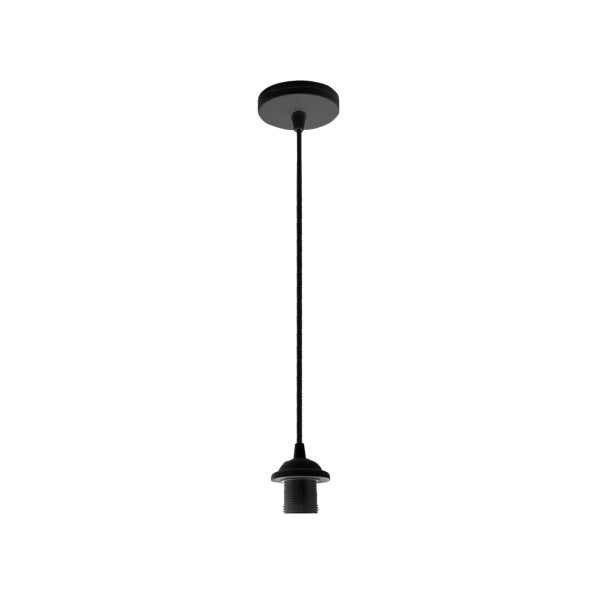 Armazón colgante disco negro Abrila 180091009, lámpara de techo moderna en metal negro con casquillo E27, ideal para iluminación interior y decoración doméstica
