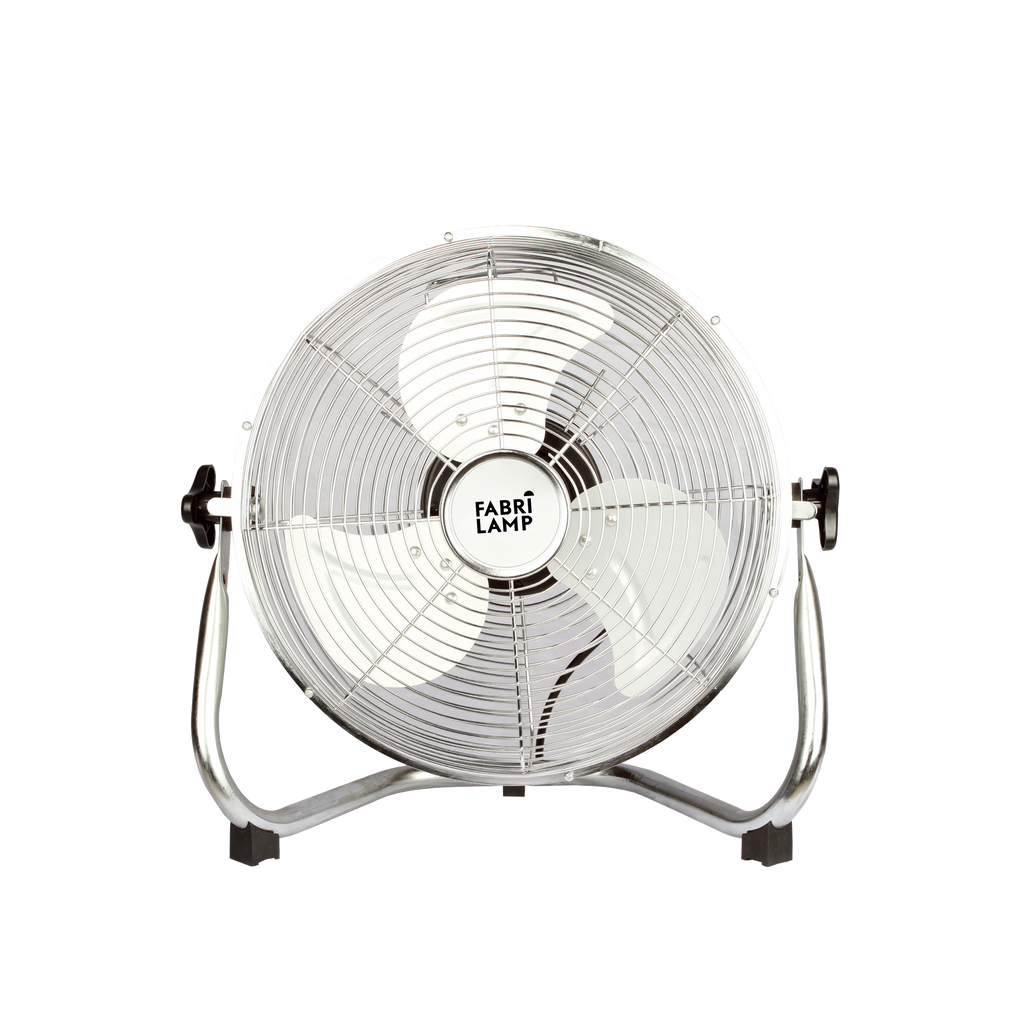 Ventilador industrial Libis 60W cromo de 40 cm con 3 velocidades, fabricado en aluminio y metal por Abrila modelo 180971020, ideal para uso doméstico e interior.