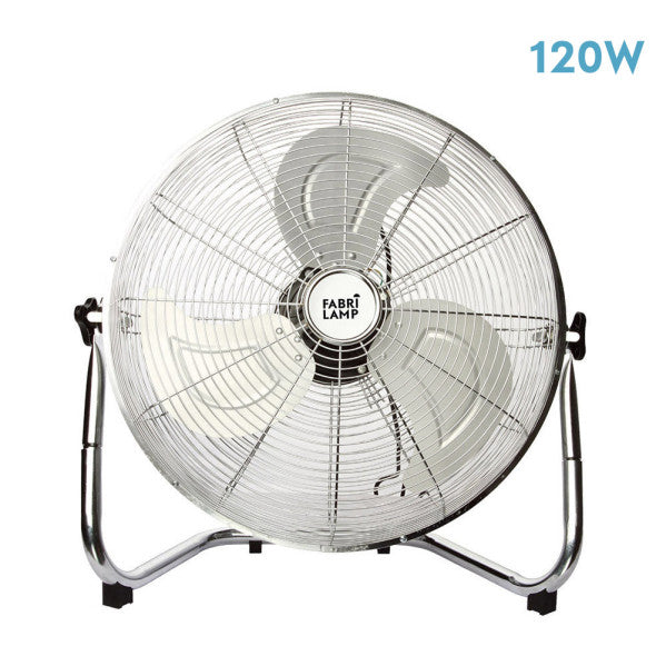 Ventilador Industrial Libis 120W Cromo 55cm, modelo Abrila, Ventilador metálico de diseño industrial con 3 velocidades ajustables, cabezal orientable, Ideal para uso interior doméstico, Alta potencia de 120W, fabricado en aluminio y cromo para mayor durabilidad.