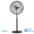 Ventilador de pie Africo 120W negro de 55 cm con altura regulable, 3 velocidades y flujo de aire potente para uso interior doméstico e industrial, modelo Abrila 181141009 en metal de aluminio.