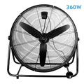 Ventilador industrial Vendaval 360W negro de 87 cm de Abrila, modelo orientable con 3 velocidades, estructura de aluminio y metal para uso doméstico interior, referencia 181471009