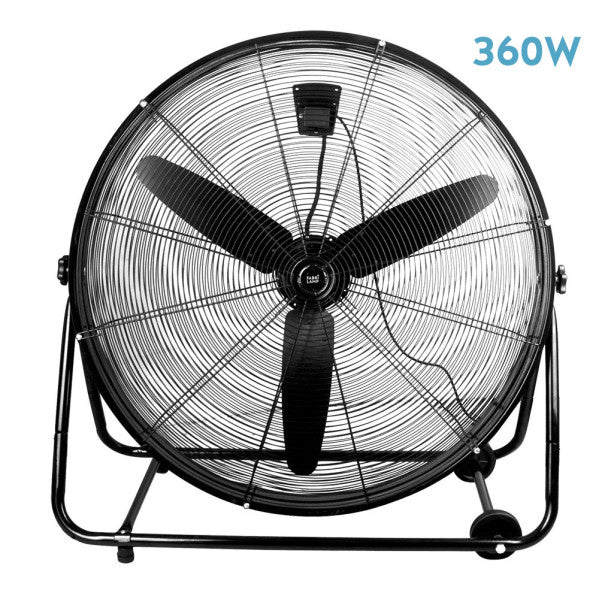 Ventilador industrial Vendaval 360W negro de 87 cm de Abrila, modelo orientable con 3 velocidades, estructura de aluminio y metal para uso doméstico interior, referencia 181471009