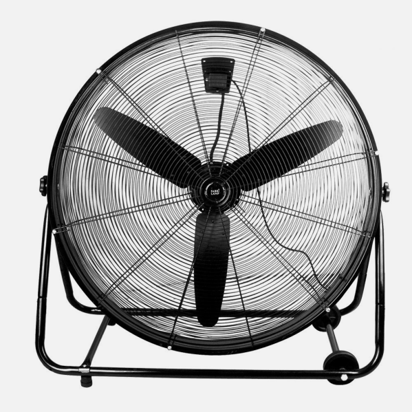 Ventilador industrial Vendaval 360W negro de 87cm de Abrila modelo 181471009 con 3 velocidades, estructura de metal y aluminio orientable para uso doméstico interior