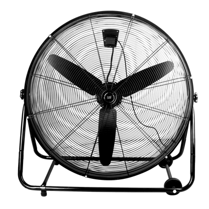 Ventilador industrial Vendaval 360W negro de 87 cm con aspas de aluminio, 3 velocidades, orientable y resistente para uso doméstico e interior por Abrila, modelo 181471009