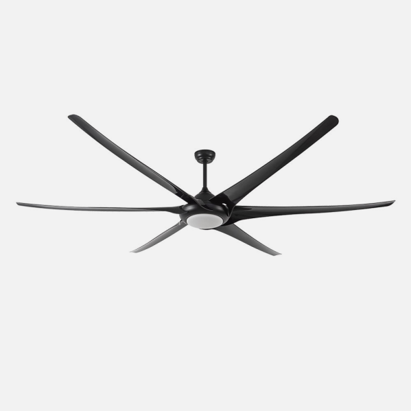 Ventilador de techo Moncayo negro con 6 aspas, motor DC eficiente para ahorro de energía, control remoto incluido, LED integrado y diseño moderno para interiores domésticos de Abrila modelo 181691609