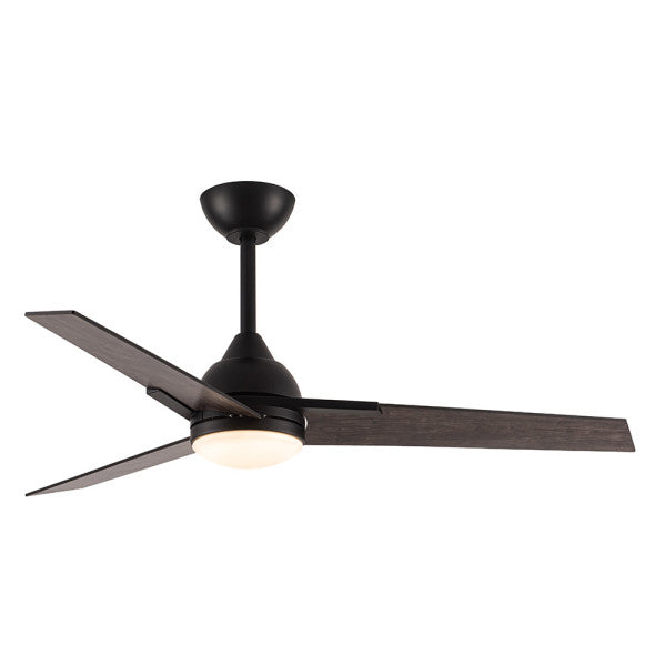 Ventilador de techo Argestes negro de 22W con luz LED, modelo Abrila 182591309, motor DC silencioso de 6 velocidades, diseño interior doméstico en metal, MDF y cristal, acabado negro/gris para espacios modernos