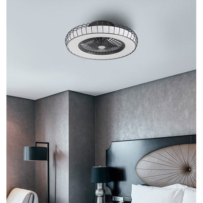 Ventilador de techo Albonez negro de 72W modelo Abrila 182691509 con motor DC eficiente, 6 velocidades, control remoto, luz LED integrada y tecnología AI2 para ahorro de energía en interiores domésticos