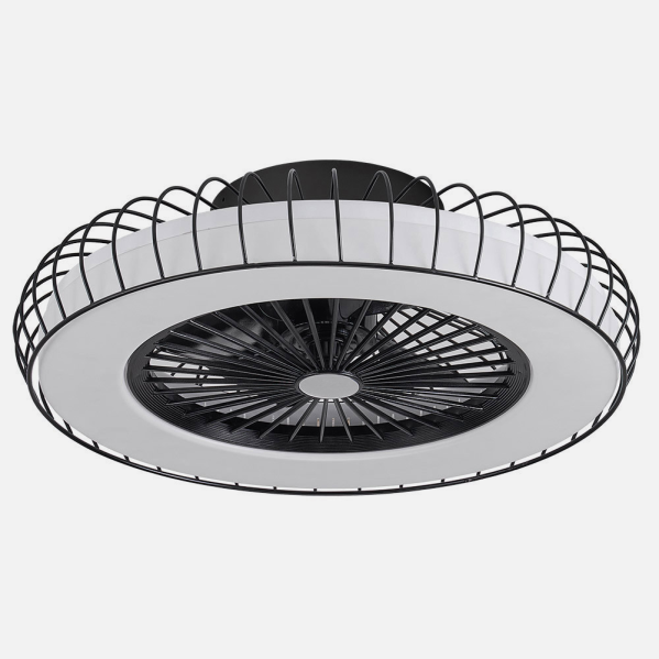 Ventilador de techo Albonez negro 72W de Abrila modelo 182691509 con motor DC eficiente, 6 velocidades, control remoto y LED integrado para ahorro de energía en interiores domésticos