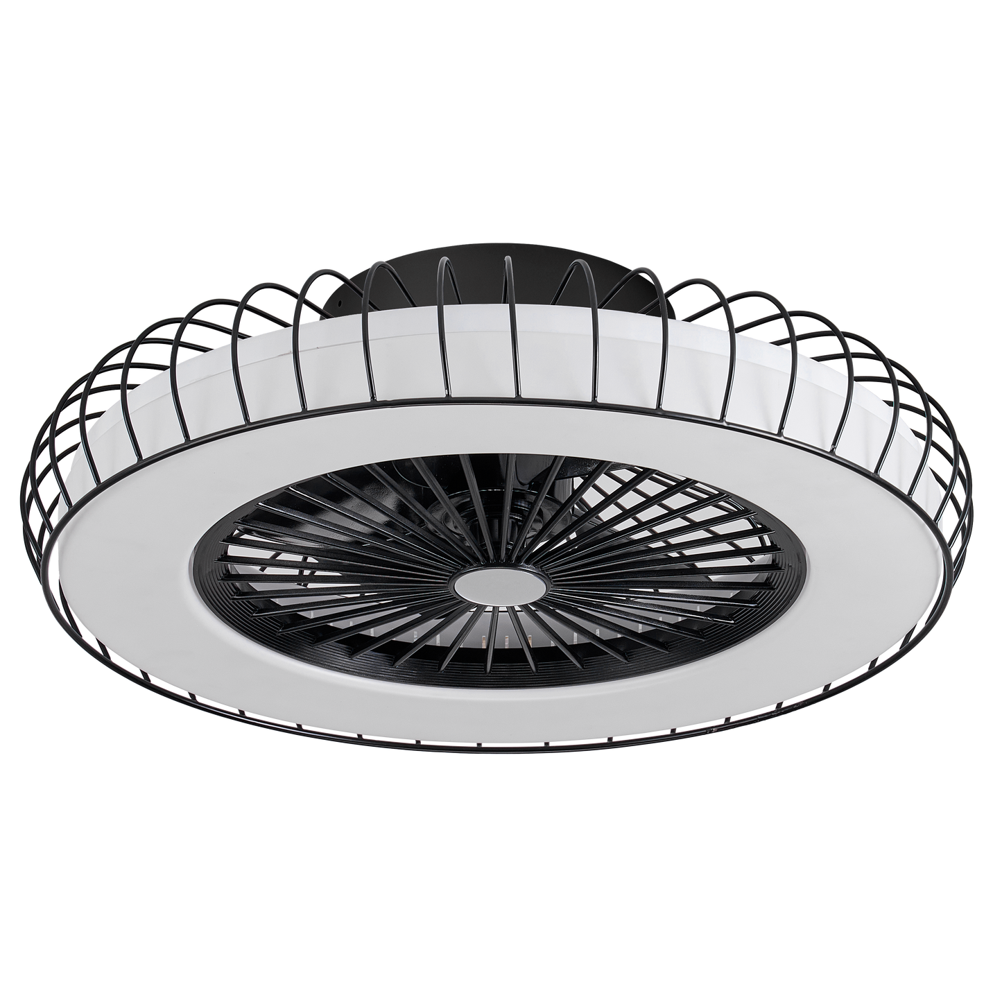 Ventilador de techo Albonez negro 72W de Abrila con motor DC, 6 velocidades, LED integrado, control remoto y AI2 para ahorro de energía en interiores domésticos, modelo 182691509