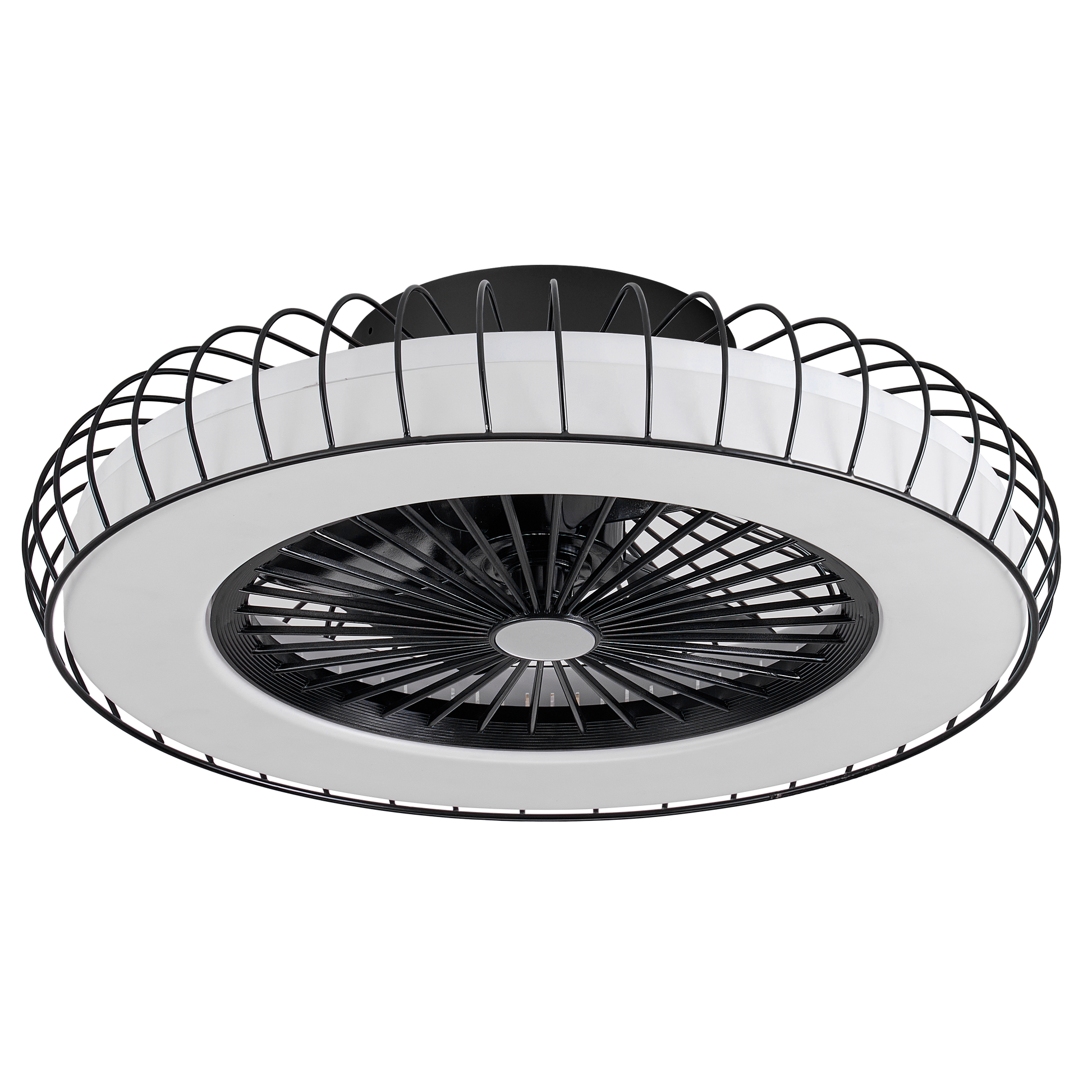 Ventilador de techo Albonez negro 72W de Abrila con motor DC, 6 velocidades, LED integrado, control remoto y AI2 para ahorro de energía en interiores domésticos, modelo 182691509