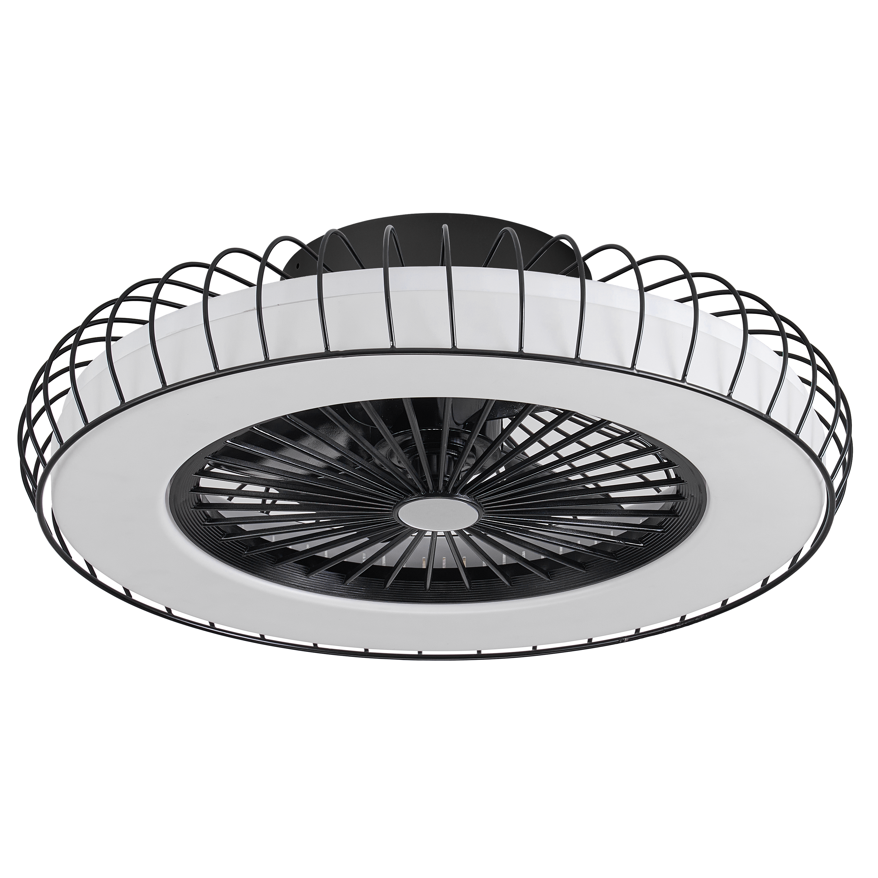 Ventilador de techo Albonez negro 72W de Abrila con motor DC, 6 velocidades, LED integrado, control remoto y AI2 para ahorro de energía en interiores domésticos, modelo 182691509