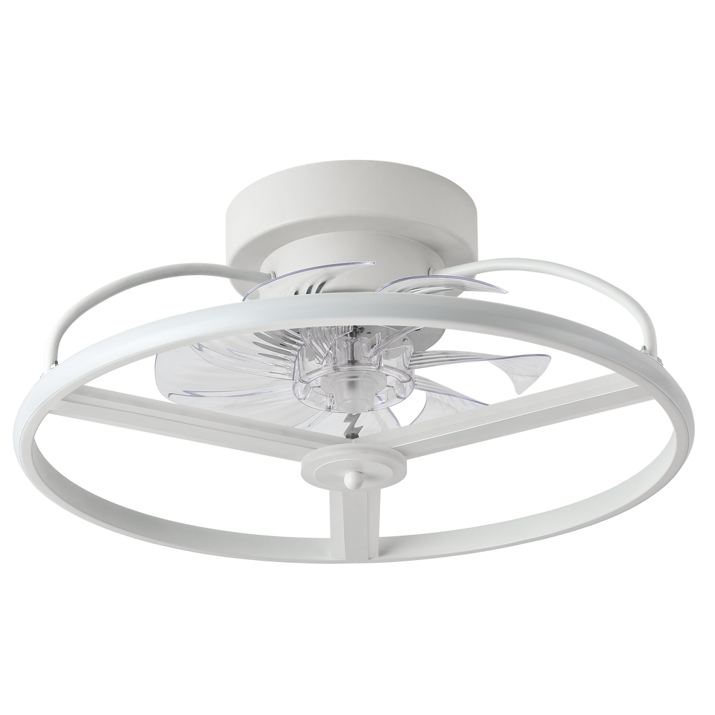 Ventilador de techo LED Bora blanco 60W de Abrila con motor DC, 6 velocidades, luz LED integrada regulable y diseño para interiores domésticos, modelo 182791301.