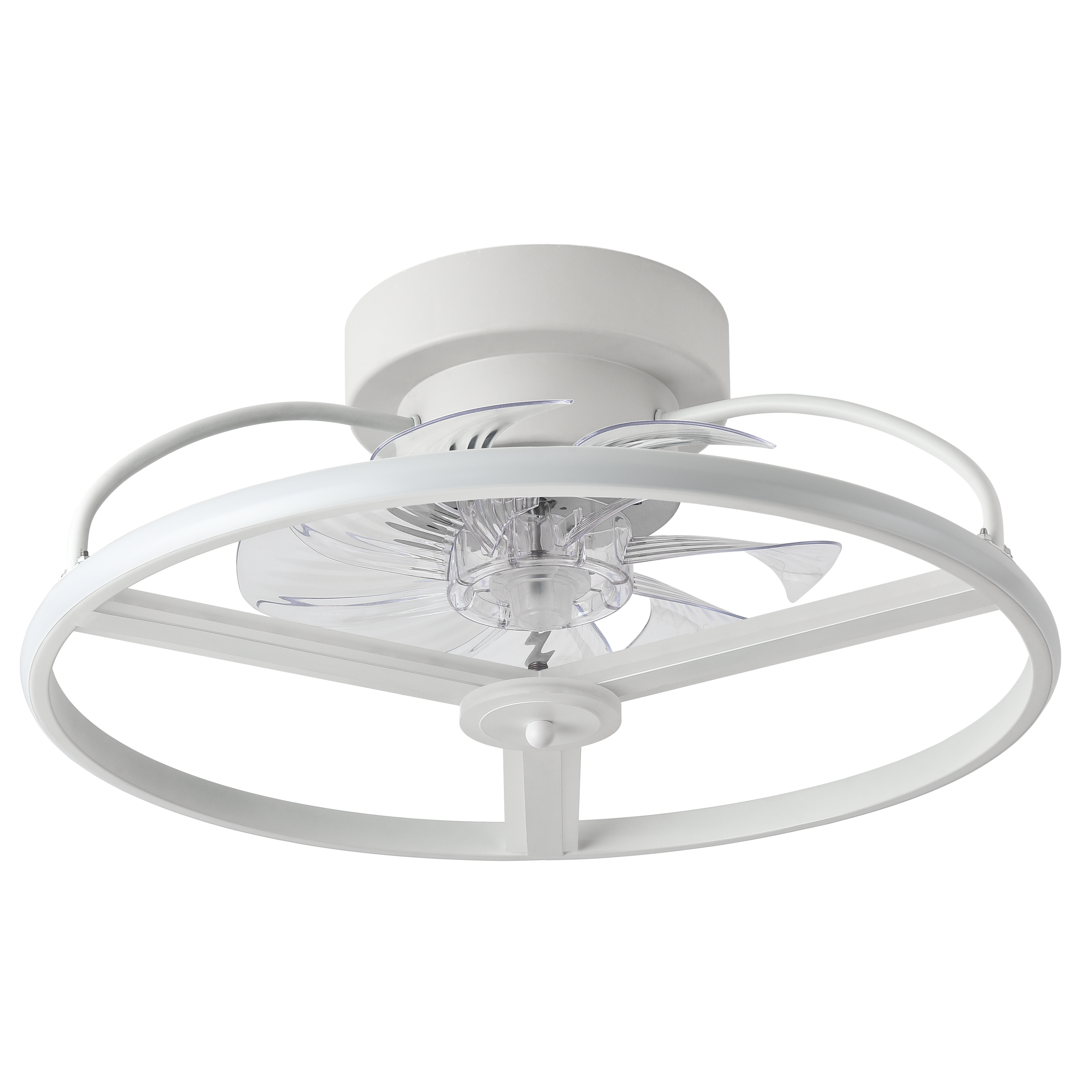 Ventilador de techo LED Bora blanco 60W de Abrila con motor DC, 6 velocidades, luz LED integrada regulable y diseño para interiores domésticos, modelo 182791301.