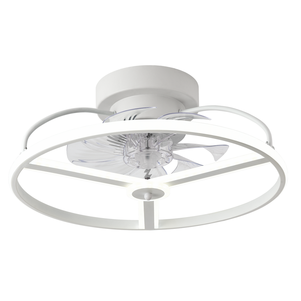 Ventilador de techo LED Bora Blanco 60W Abrila con luz regulable, motor DC, 6 velocidades y diseño para interiores domésticos - modelo 182791301