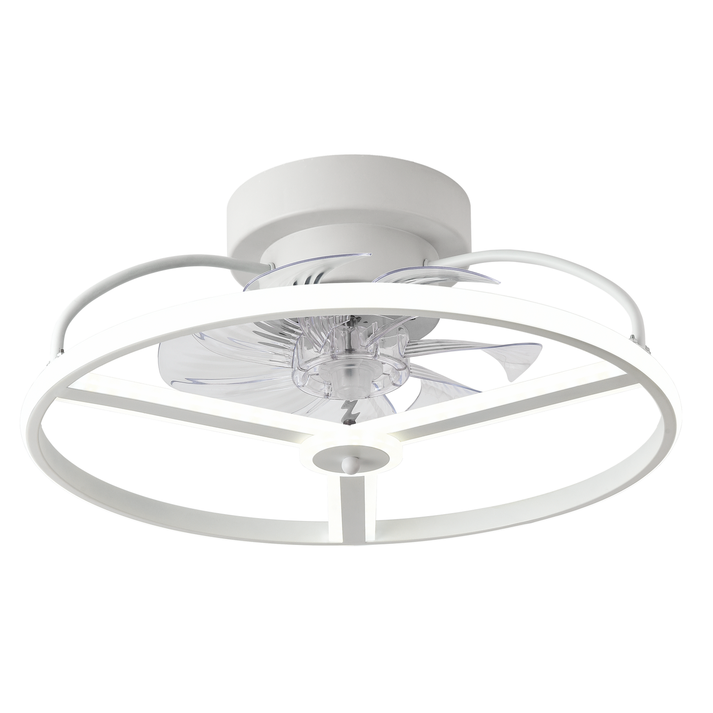 Ventilador de techo LED Bora Blanco 60W Abrila con luz regulable, motor DC, 6 velocidades y diseño para interiores domésticos - modelo 182791301