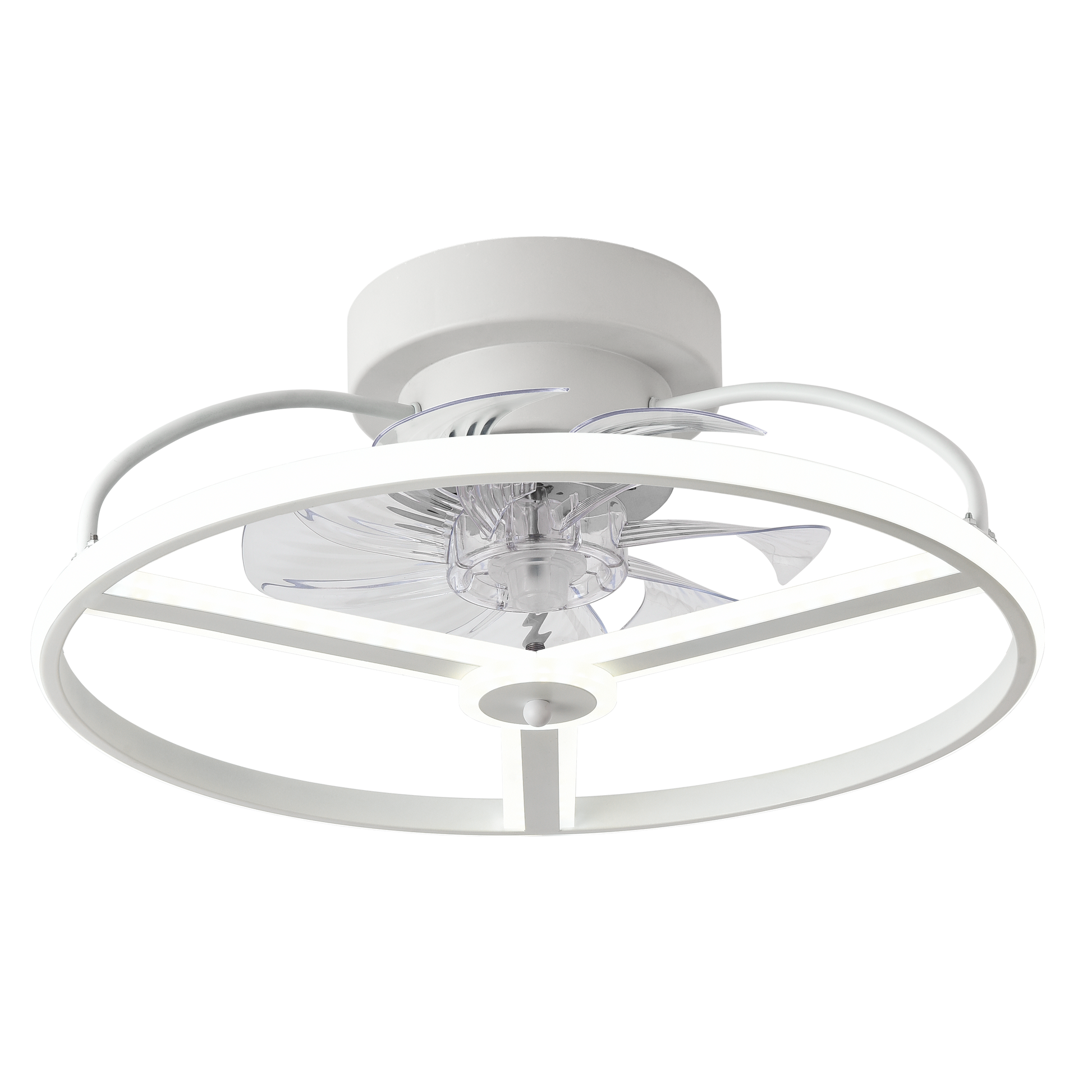 Ventilador de techo LED Bora Blanco 60W Abrila con luz regulable, motor DC, 6 velocidades y diseño para interiores domésticos - modelo 182791301