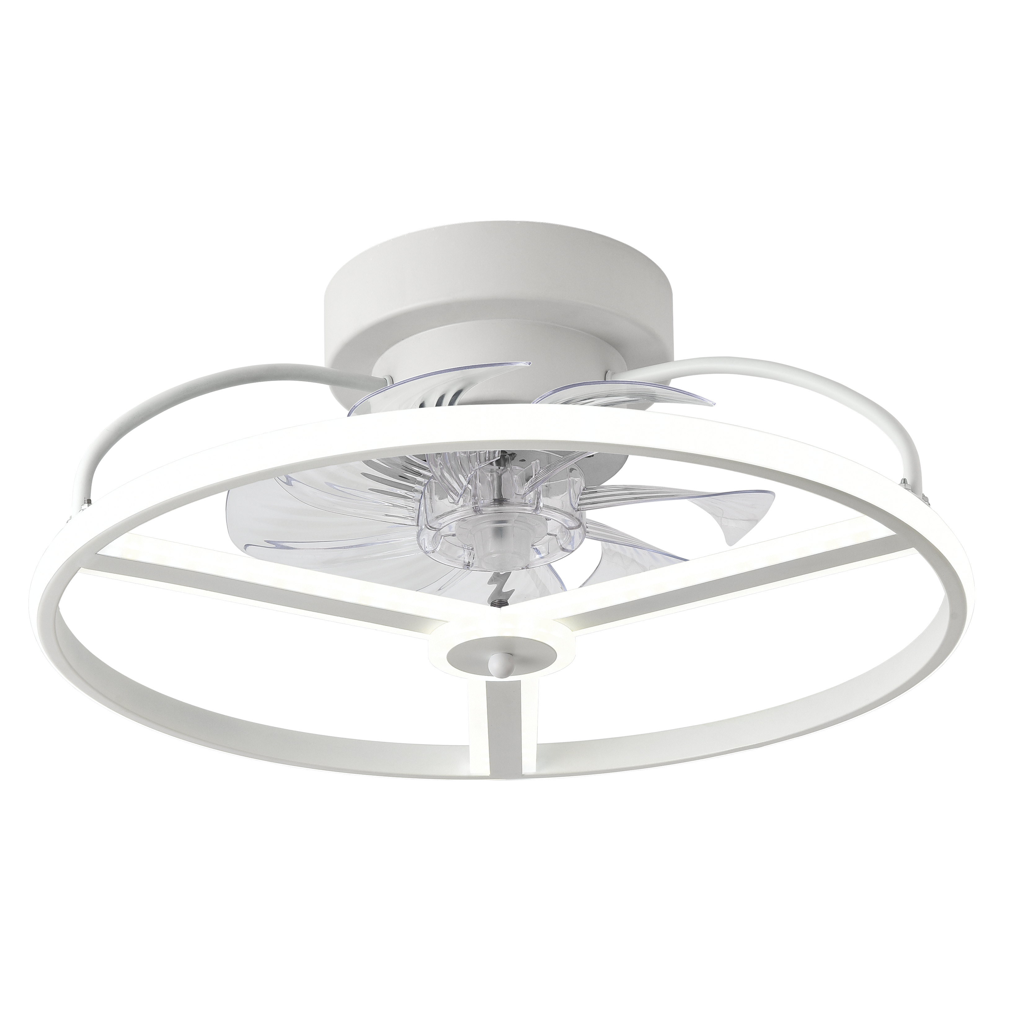 Ventilador de techo LED Bora Blanco 60W Abrila con luz regulable, motor DC, 6 velocidades y diseño para interiores domésticos - modelo 182791301