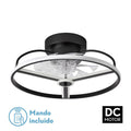 Ventilador de techo LED Bora negro de Abrila 60W con 6 velocidades, luz LED integrada, mando a distancia y diseño para interiores domésticos, modelo 182791309