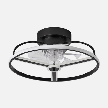 Ventilador de techo LED Bora negro de Abrila, modelo 60W con 6 velocidades, luz LED integrada, mando a distancia y diseño AI2 para interiores domésticos (código 182791309)