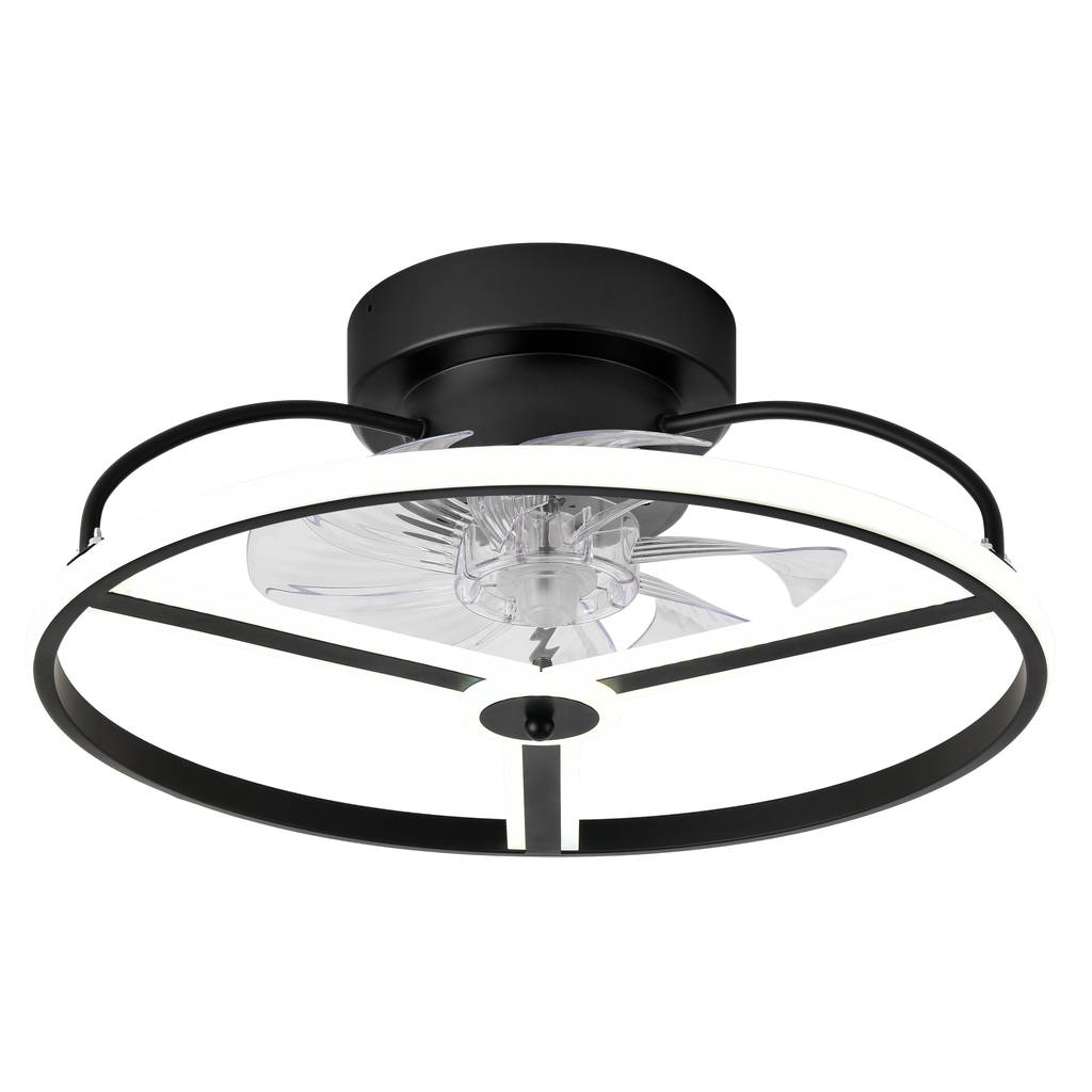 Ventilador de techo LED Bora negro de Abrila 60W con 6 velocidades, luz LED integrada y mando a distancia, modelo 182791309 para interior doméstico