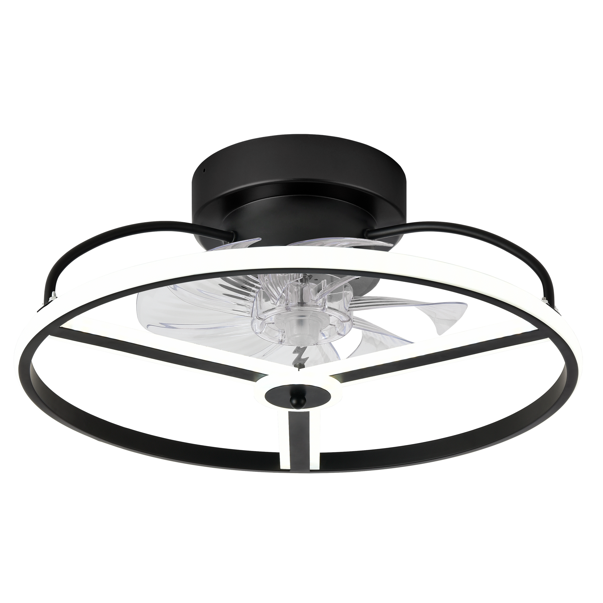 Ventilador de techo LED Bora negro de Abrila 60W con 6 velocidades, luz LED integrada y mando a distancia, modelo 182791309 para interior doméstico