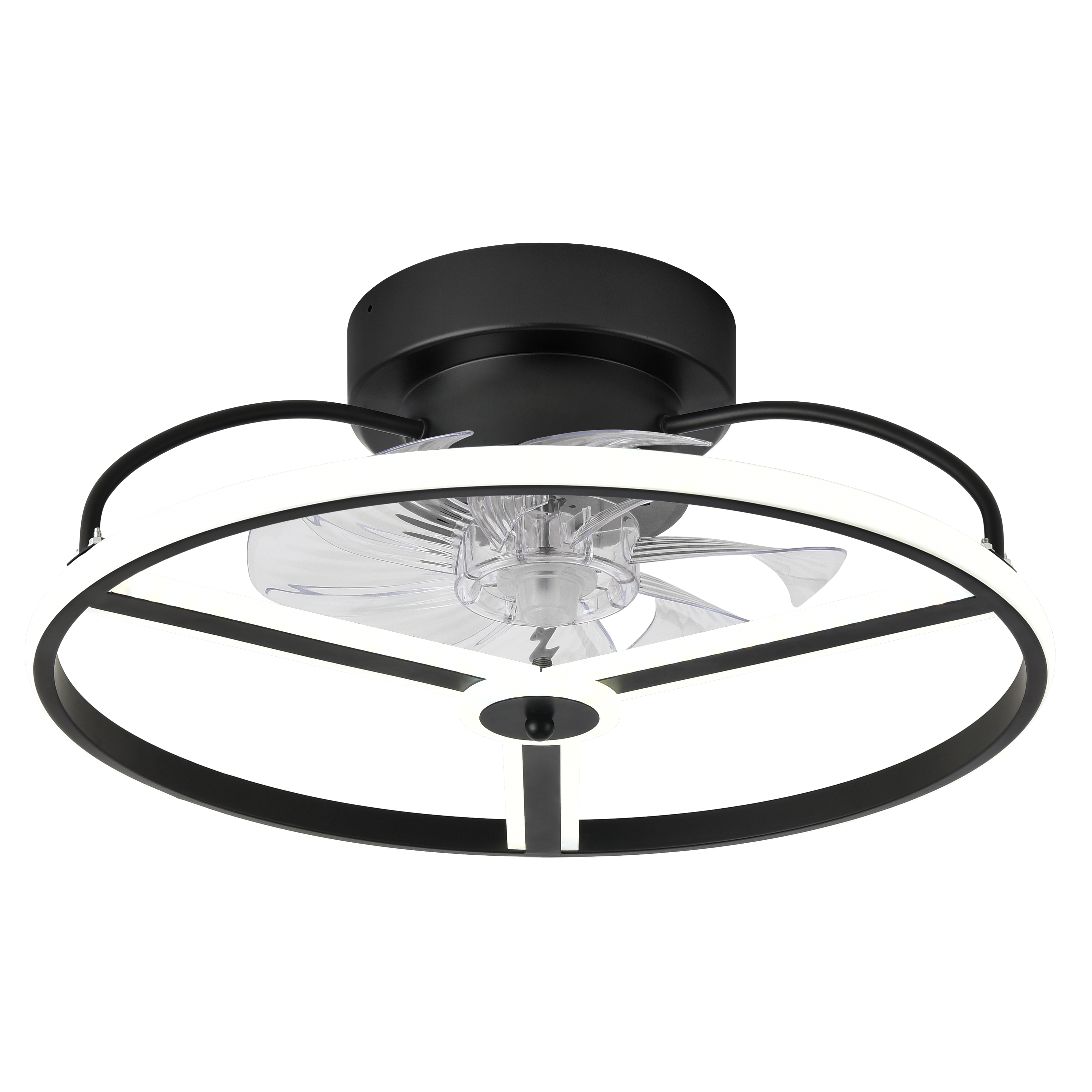 Ventilador de techo LED Bora negro de Abrila 60W con 6 velocidades, luz LED integrada y mando a distancia, modelo 182791309 para interior doméstico