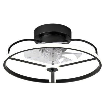 Ventilador de techo LED Bora negro de Abrila 60W con 6 velocidades, luz LED integrada y mando a distancia, modelo 182791309 para interior doméstico