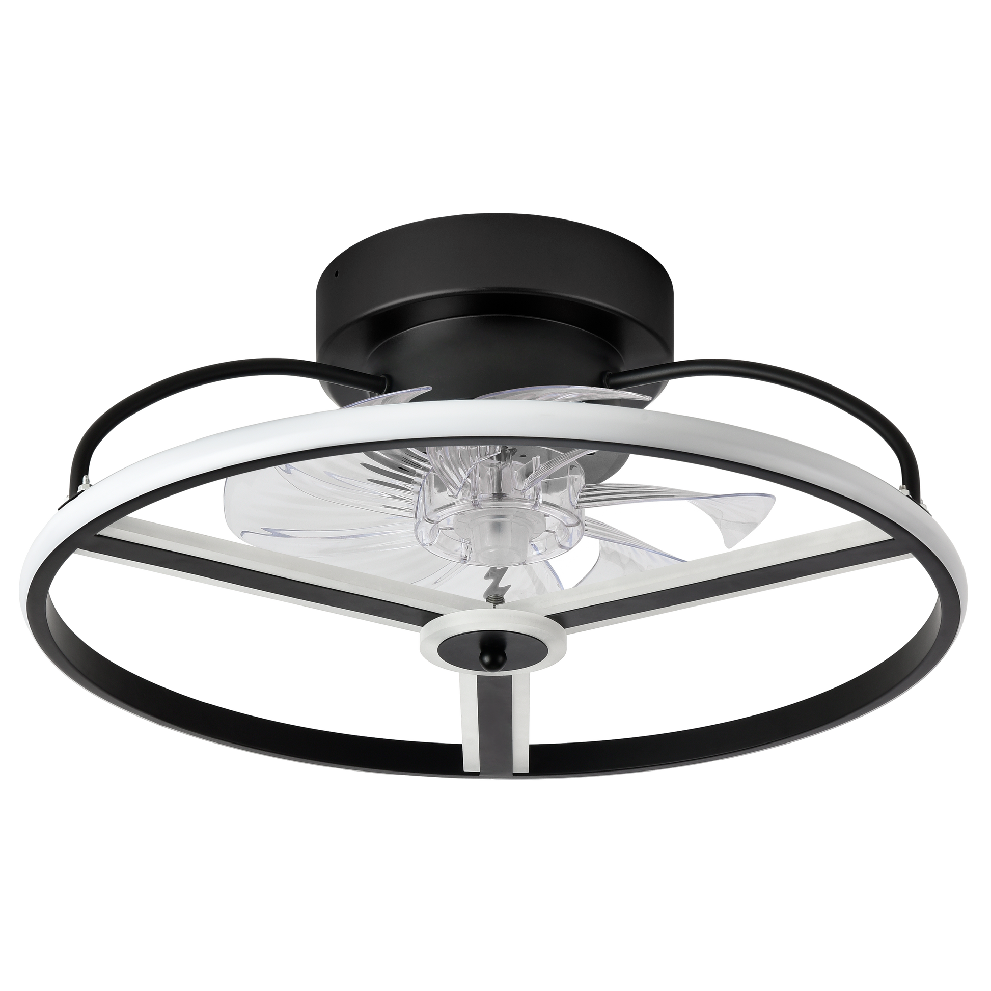 Ventilador de techo LED Bora negro de 60W por Abrila, modelo 182791309 con 6 velocidades, mando a distancia, luz LED integrada y diseño para interiores domésticos.