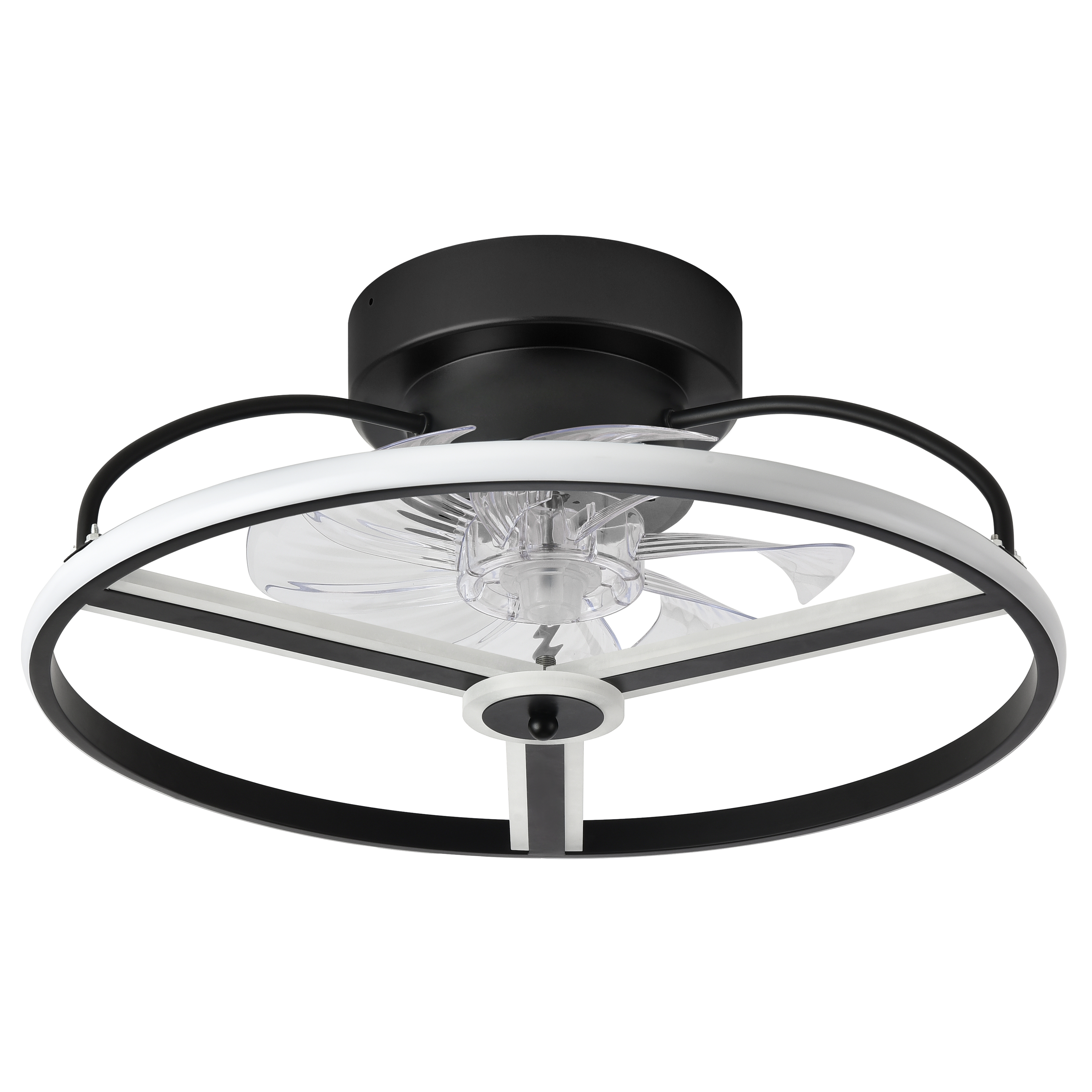 Ventilador de techo LED Bora negro de 60W por Abrila, modelo 182791309 con 6 velocidades, mando a distancia, luz LED integrada y diseño para interiores domésticos.