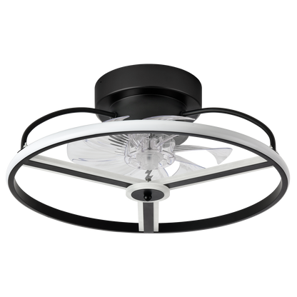 Ventilador de techo LED Bora negro de 60W por Abrila, modelo 182791309 con 6 velocidades, mando a distancia, luz LED integrada y diseño para interiores domésticos.