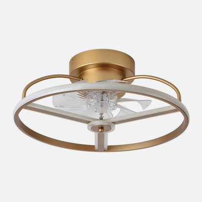 Ventilador de techo Bora Dorado 60W DC de Abrila con motor eficiente, 6 velocidades, LED integrado regulable, mando a distancia y diseño dorado para interiores domésticos - modelo 182791329