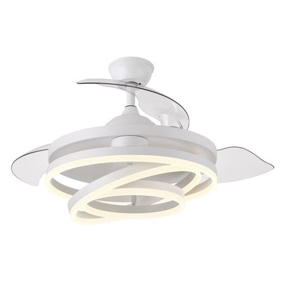 Ventilador de techo Kai Blanco 72W DC de Abrila con aspas retráctiles, LED integrado ajustable, mando a distancia y motor eficiente para interior (modelo 183193401)