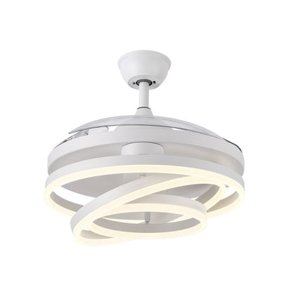 Ventilador de techo Kai Blanco 72W DC de Abrila con aspas retráctiles, iluminación LED integrada ajustable, mando a distancia y motor eficiente para interiores.