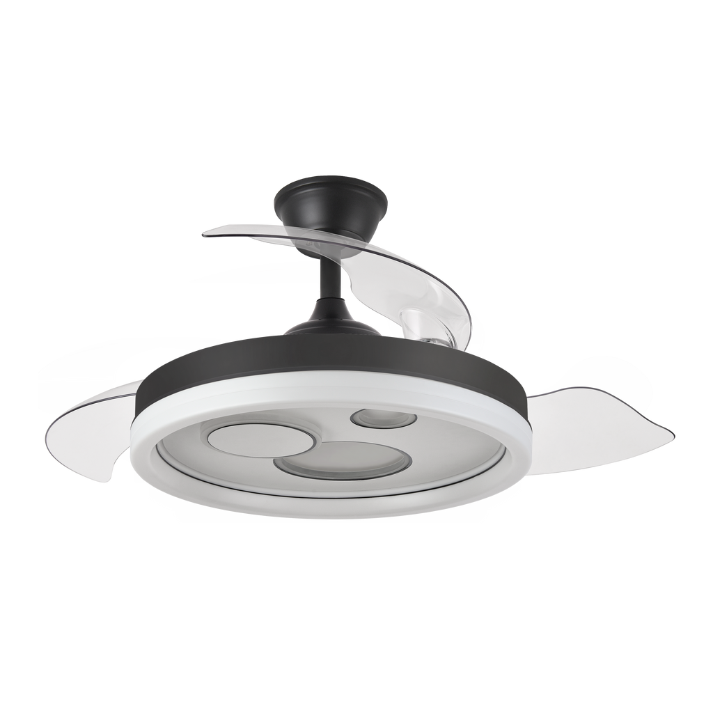 `alt=Ventilador de techo DC Turia 72W negro y blanco de Abrila con motor DC, iluminación LED integrada, aspas retráctiles y control remoto`

Haz click en la imagen para ver más detalles del ventilador de techo DC Turia. Este modelo, disponible en color negro y blanco, es perfecto para uso doméstico interior y cuenta con iluminación LED integrada, aspas retráctiles y un control remoto para facilitar su funcionamiento. Ideal tanto para verano como para invierno, con temporizador incluida.